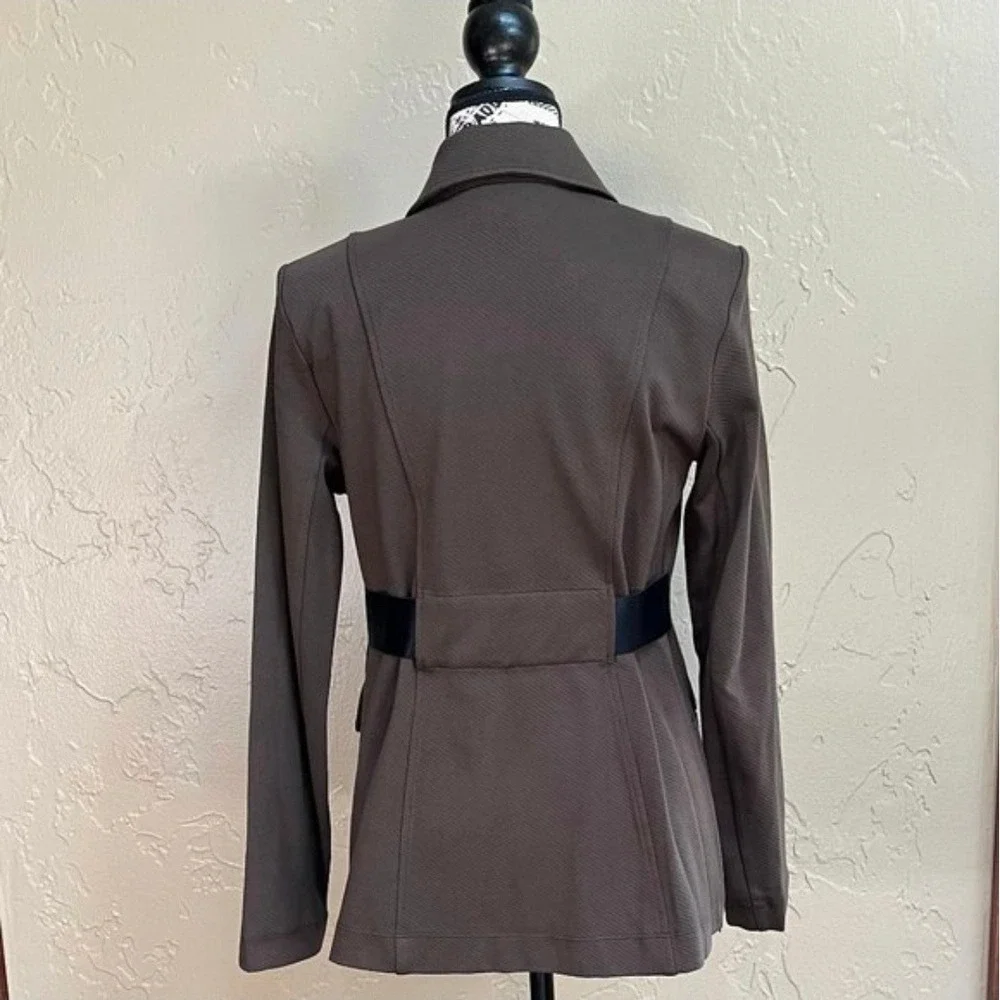 Cabi Academy Jacket‎ 4120 Women XXL Dark Olive Brown Zip Front Utility Blazer